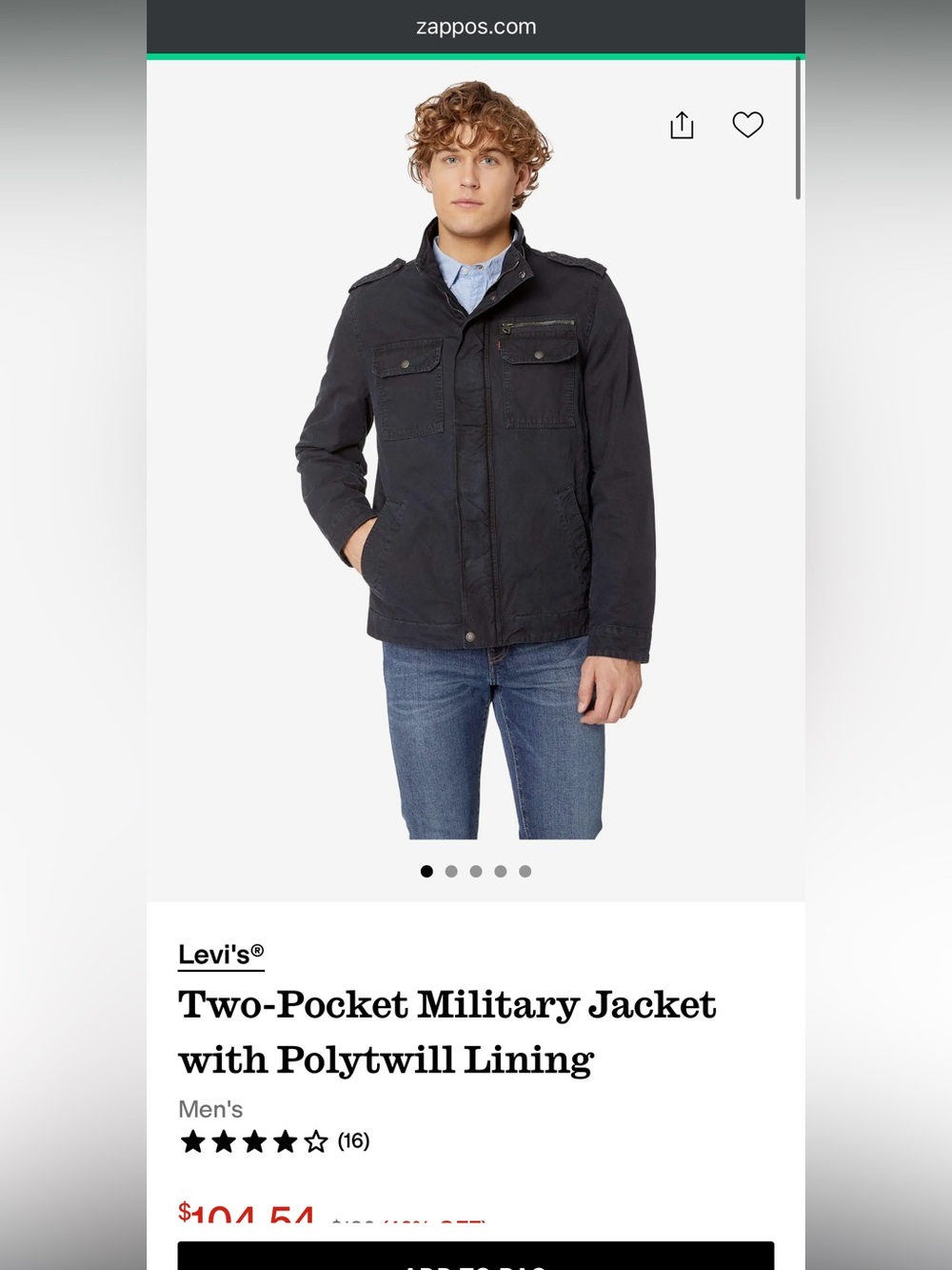 Levi's Black Military-Style Two-Pocket Jacket